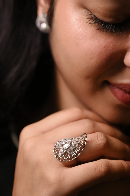 Twilight Flower Embrace Ring