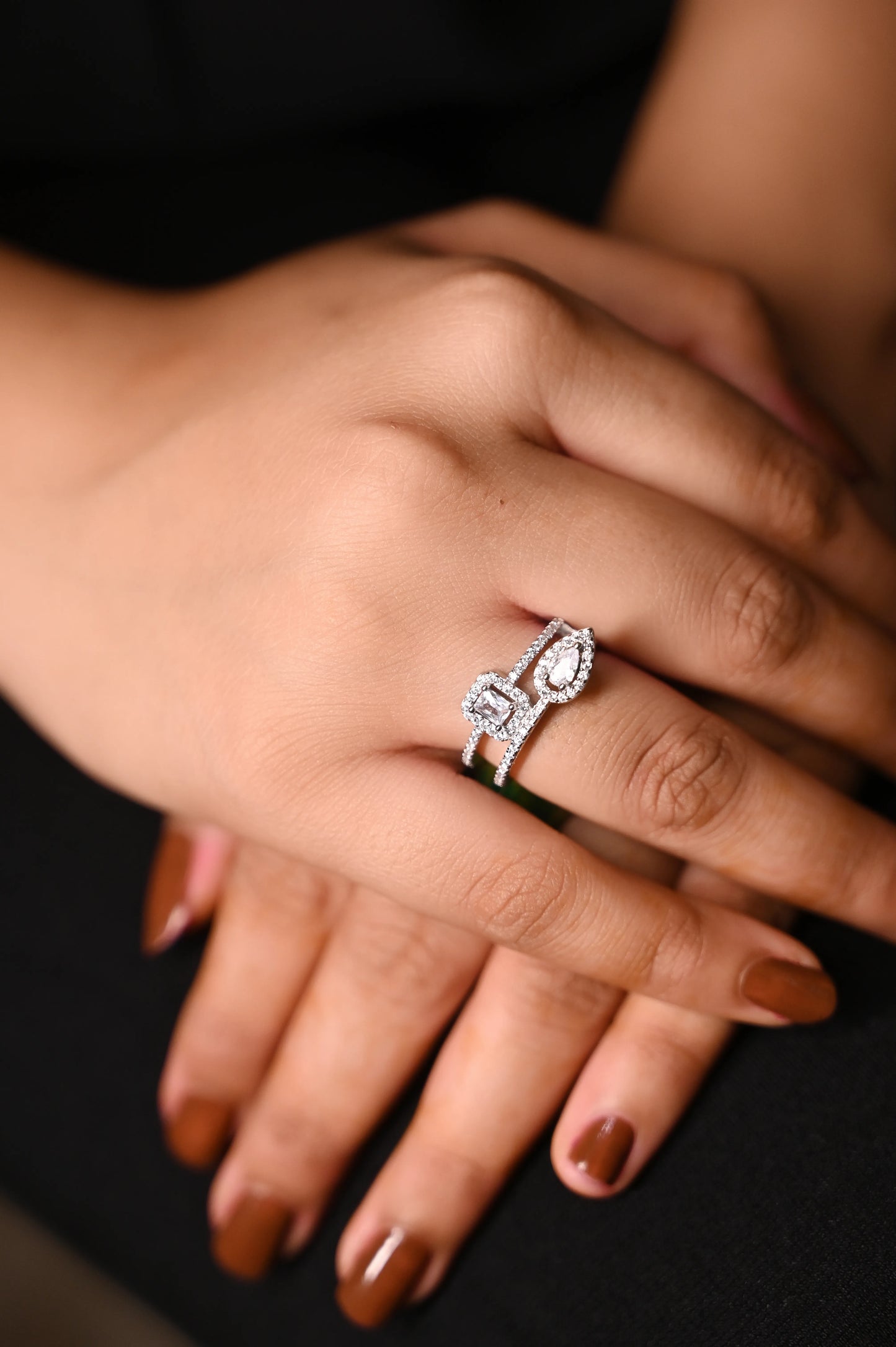 Silver Dual Glam Ring