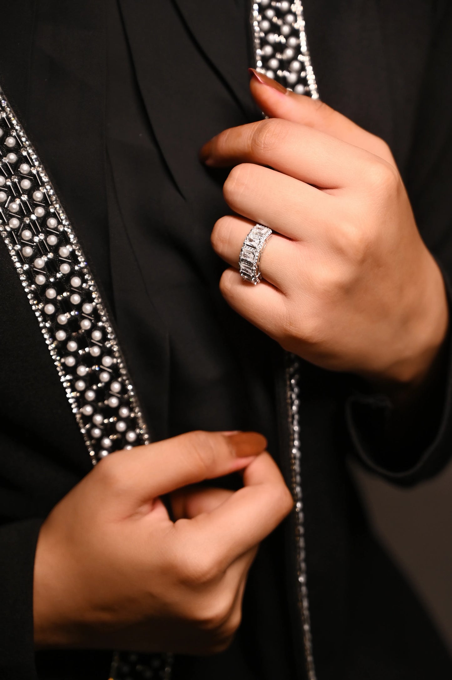 Silver Emerald Cut Solitaire Ring