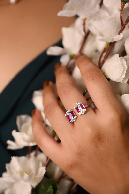Silver Ruby Glint Ring