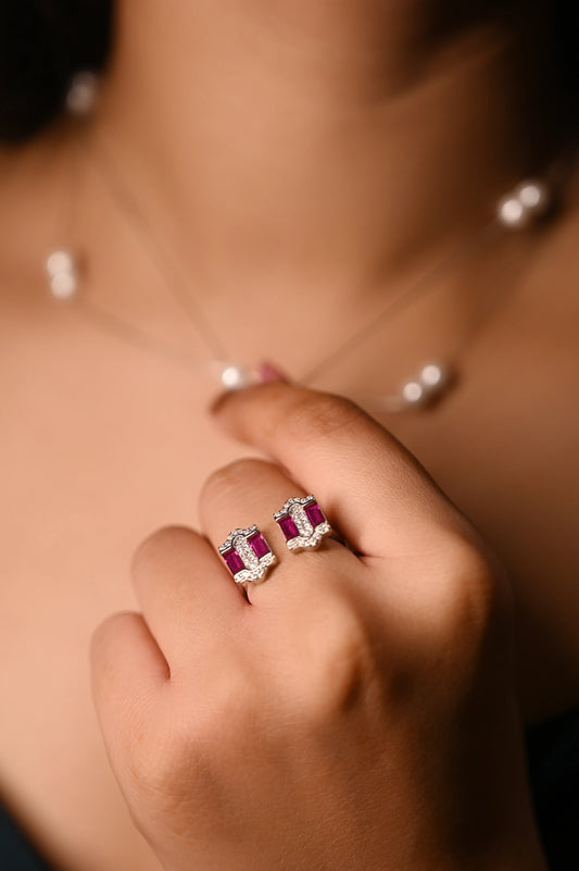 Silver Ruby Glint Ring