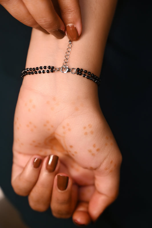 Aadhya Triple Zircon Silver Mangalsutra Bracelet