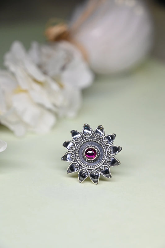 Anokhi Pink Flower Ring