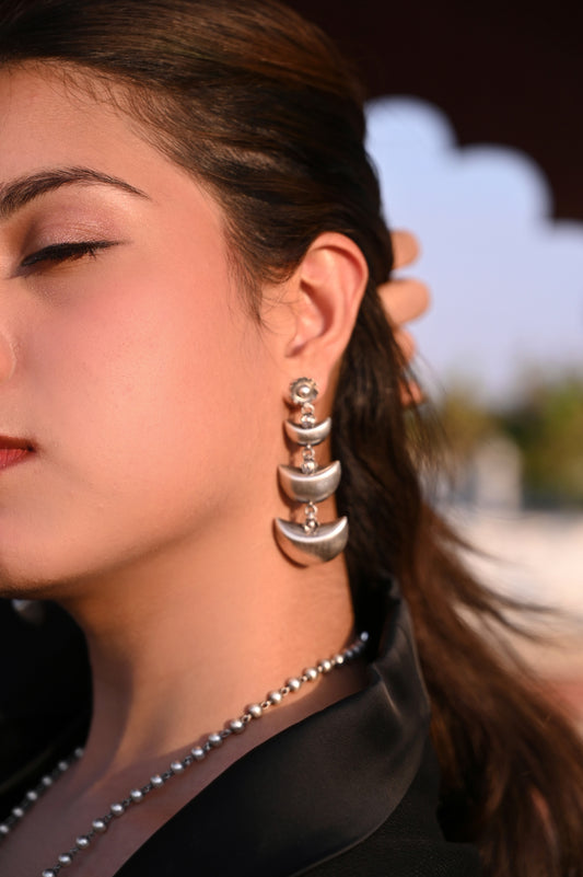 Mishi Crescent Moon Layered Earrings
