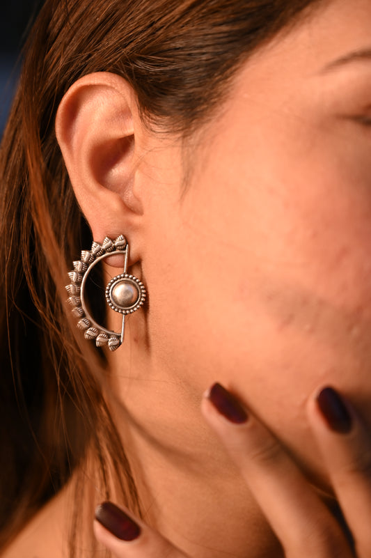 Anokhi Tribal Half-Moon Earrings