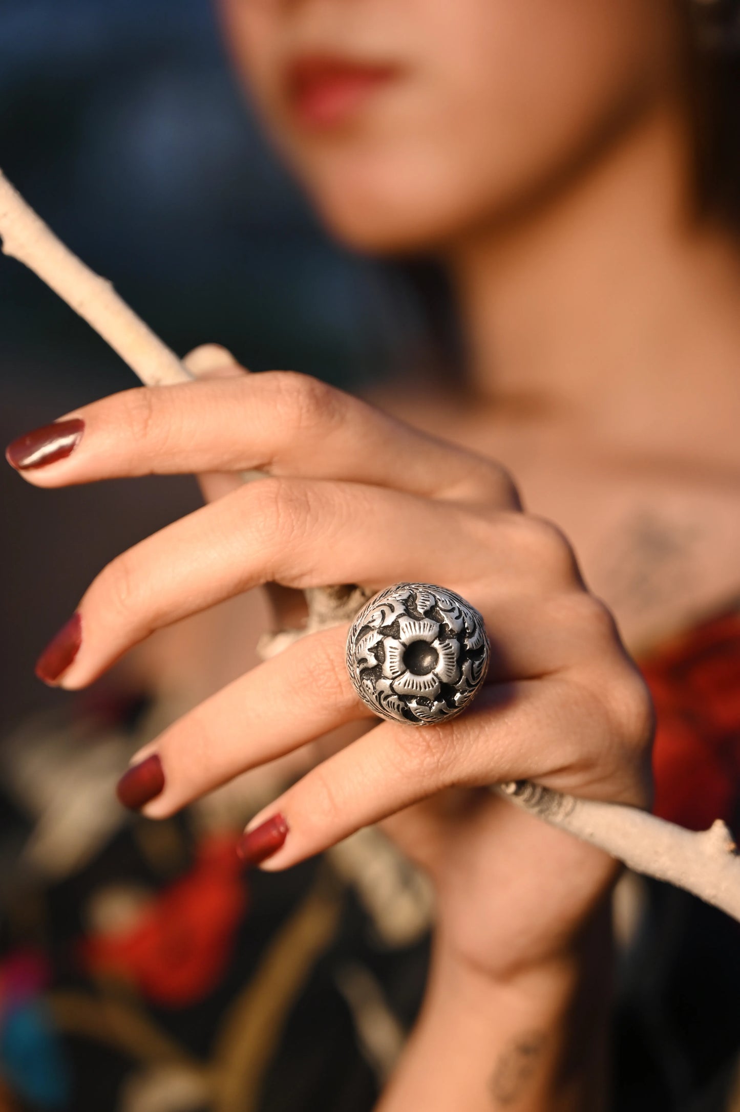 Anaya Floral Chitai Ring