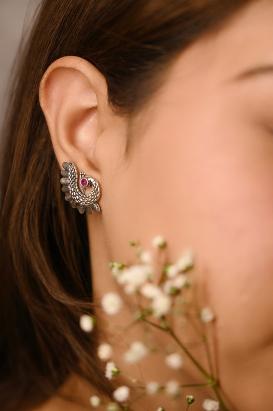 Anokhi Peacock Bloom Stud Earring
