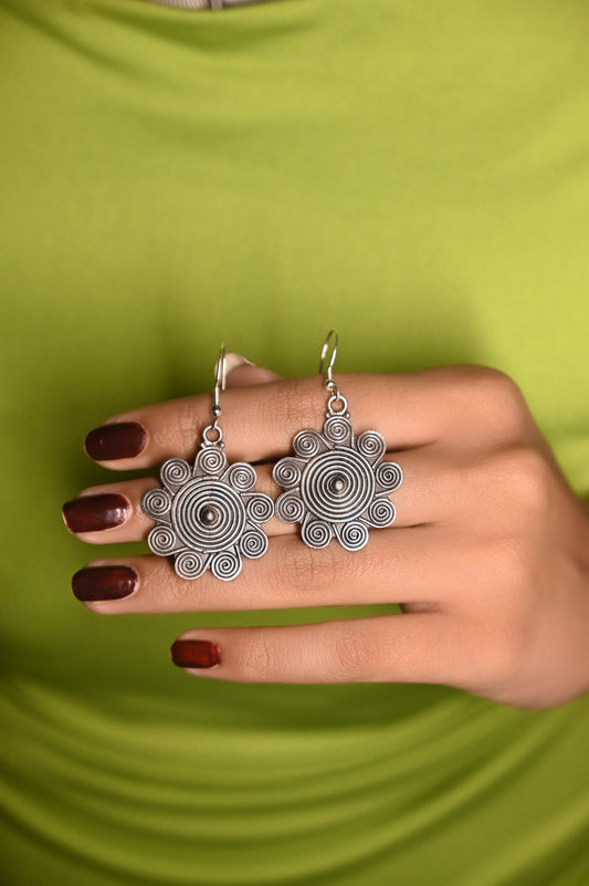 Anaya Spiral Sunflower Earrings