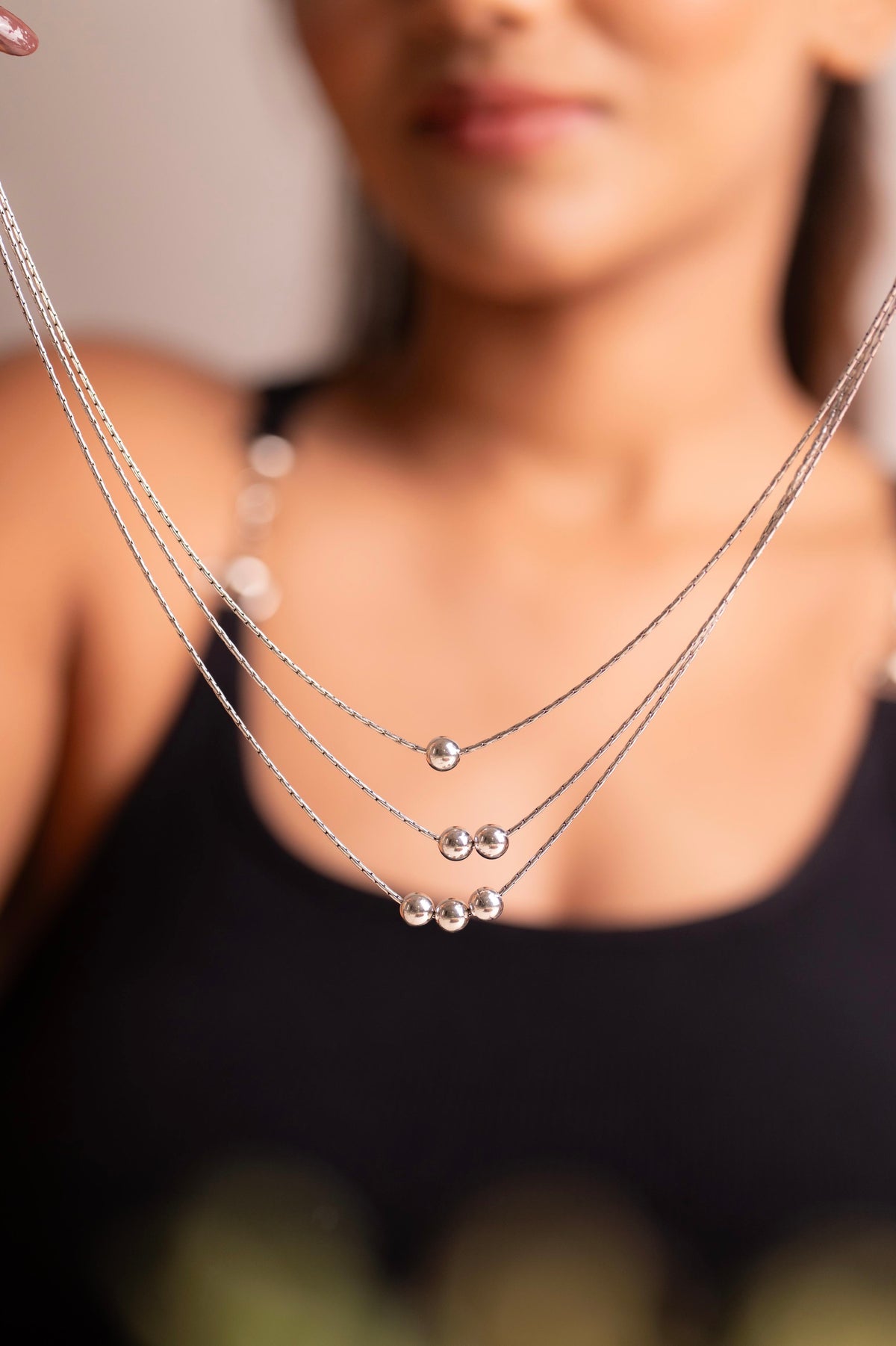 Anaya Triple Bead Layered Necklace