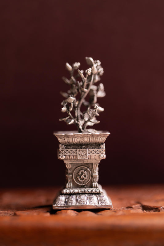 Lakshmi Tulsi Vriksha Silver Idol