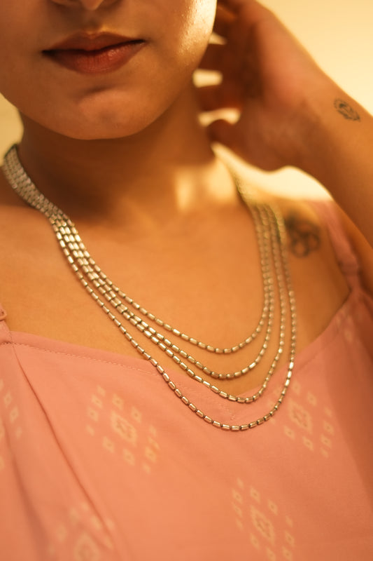 Mishi Fine Layered Floral Motif Necklace