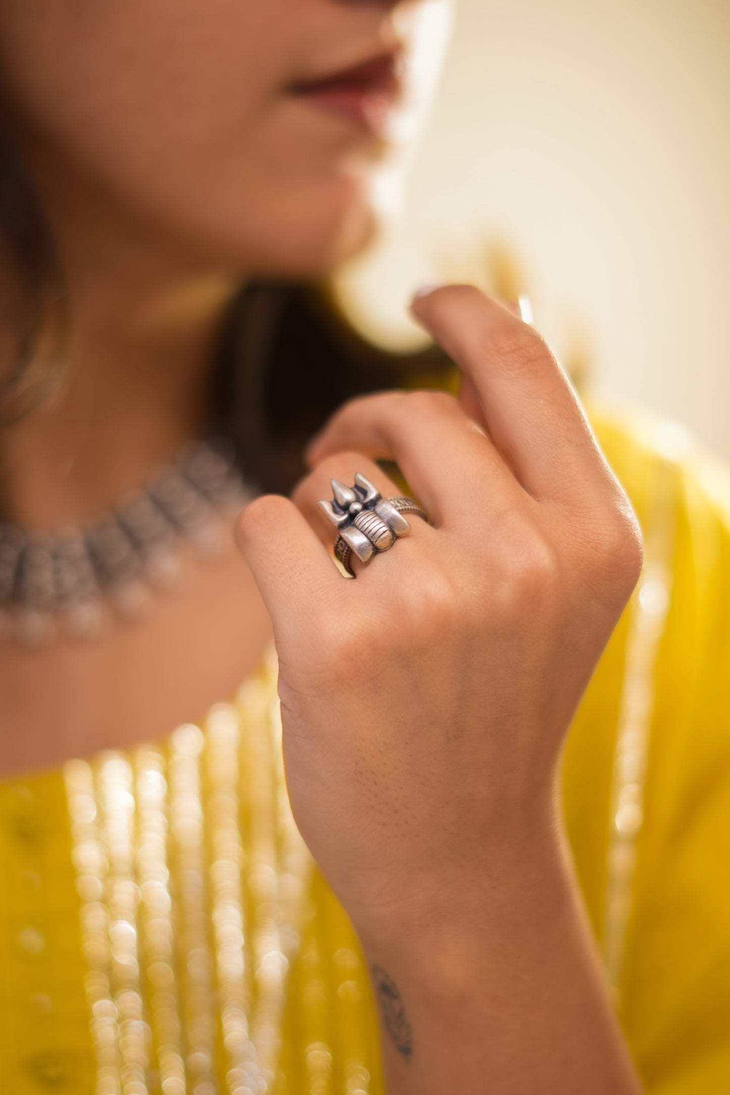 Ruh Trishul Damru Ring