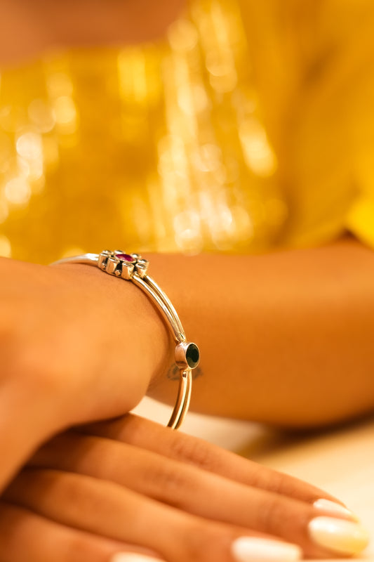 Celestial Multistone Double Layered Bangle