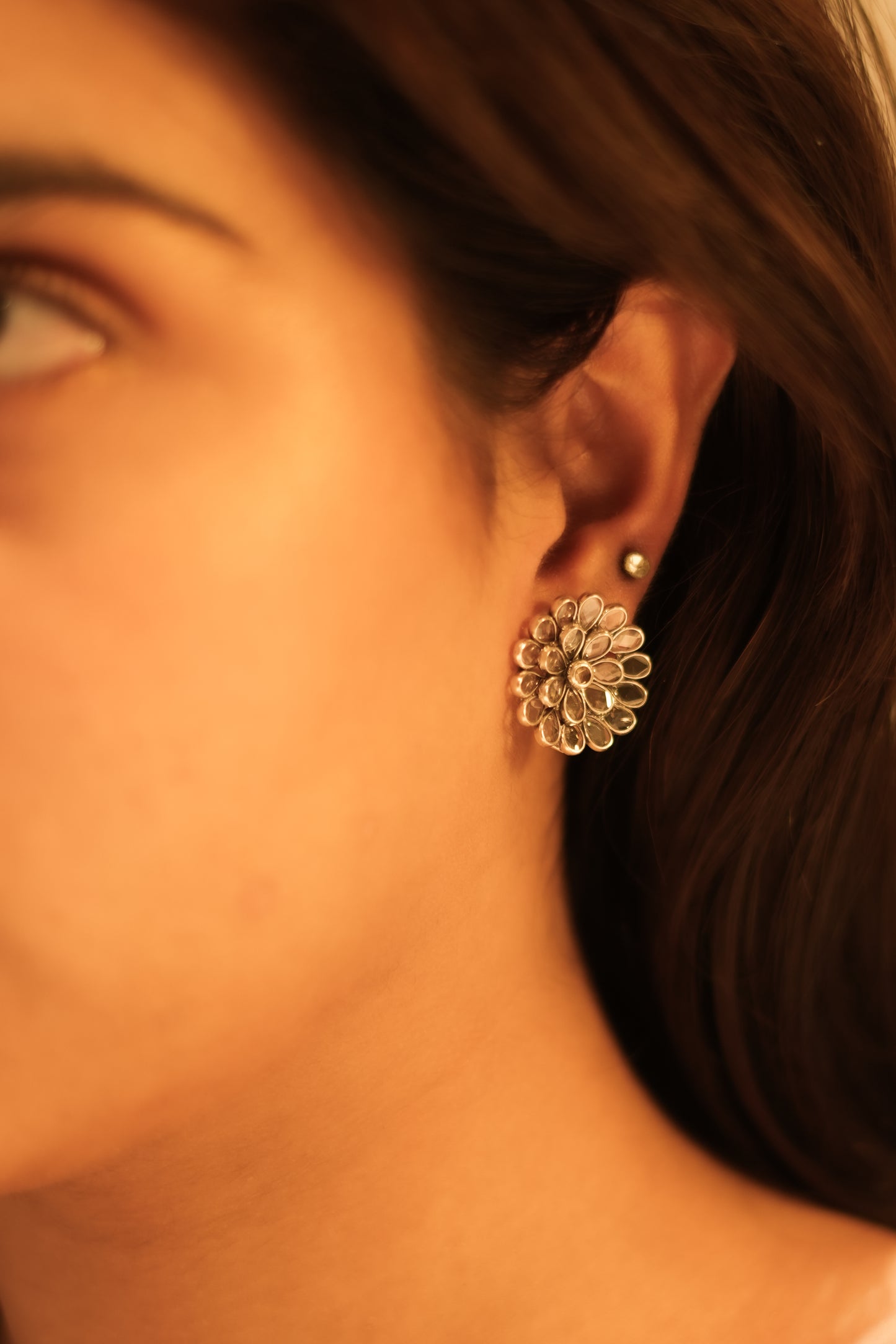 Lustre Flower Twinkling Stud Earrings