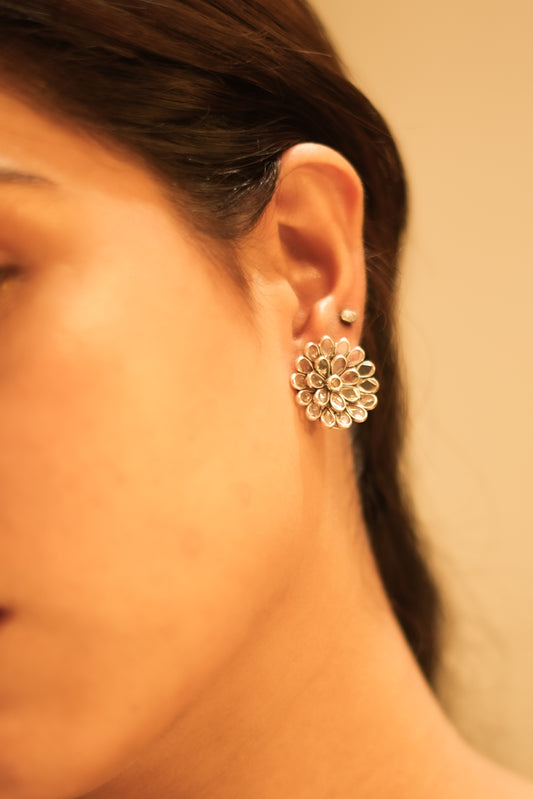 Lustre Flower Twinkling Stud Earrings