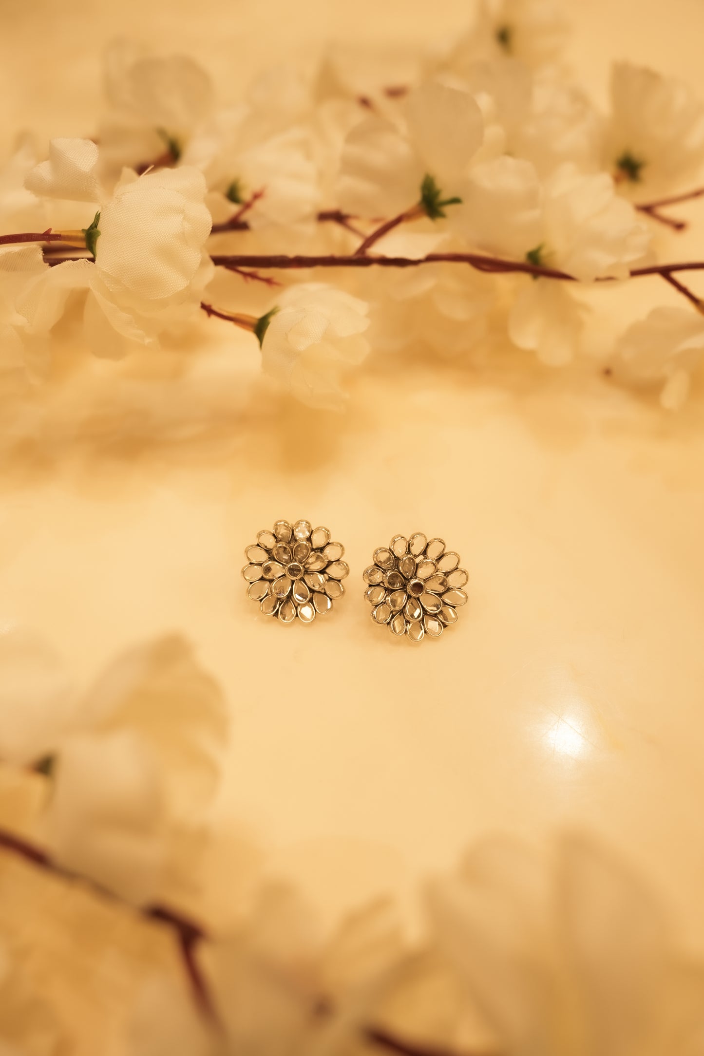 Lustre Flower Twinkling Stud Earrings