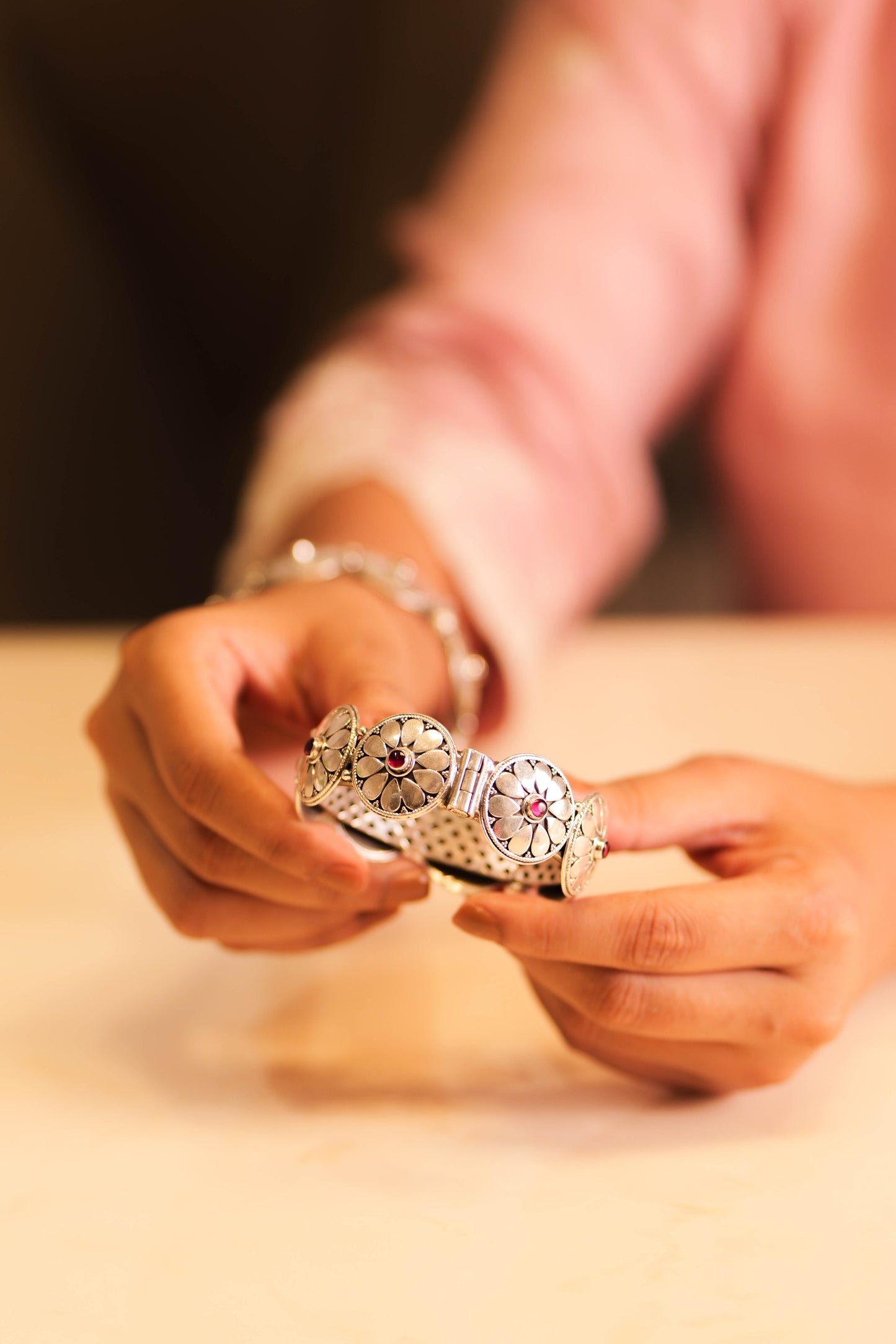 Aadhya Ruby Flower Classic Bangle