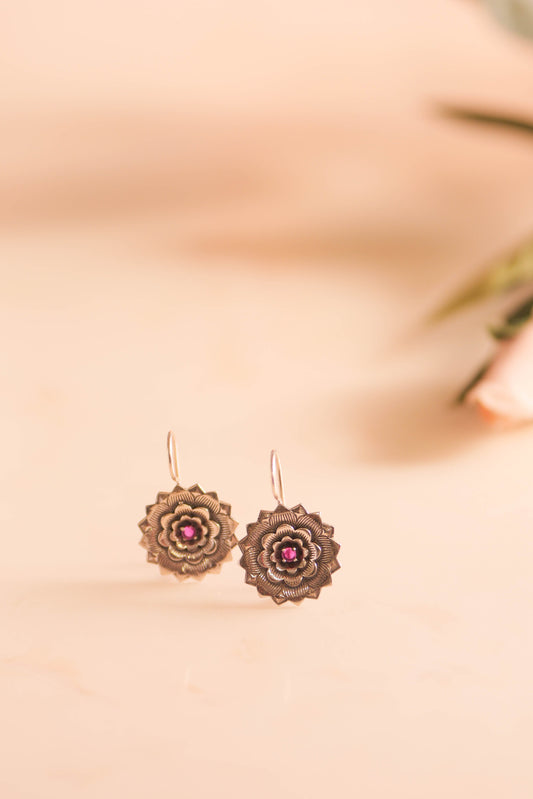 Aadhya Rose Mandala Drop Earring