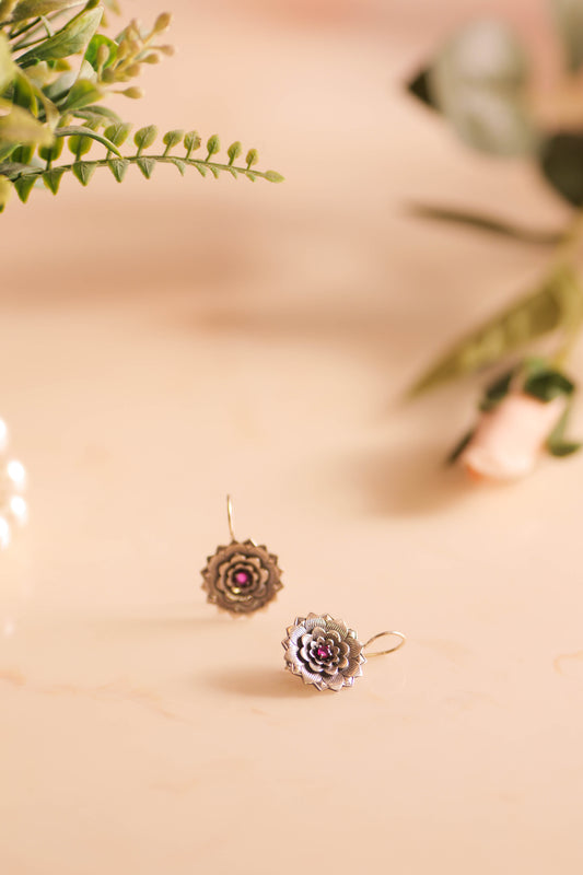 Aadhya Rose Mandala Drop Earring