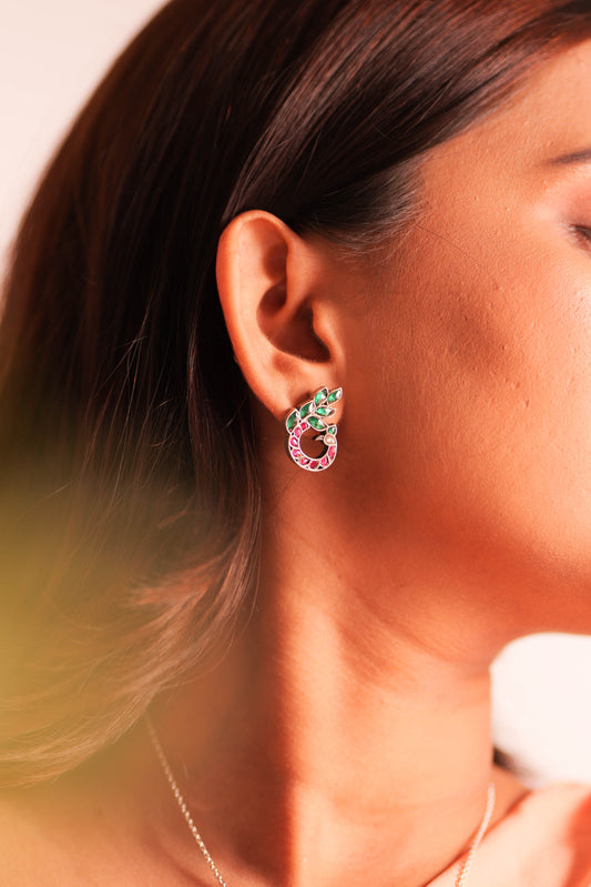 Essence Graceful Peacock Kundan Earring