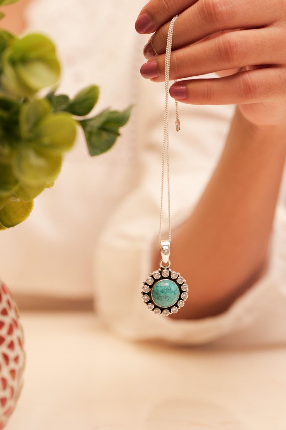Aadhya Jadau Turquoise Pendant