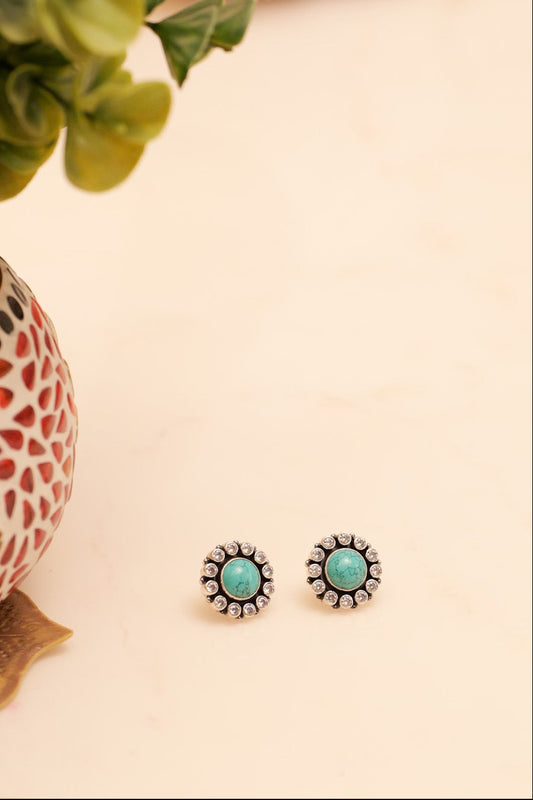 Aadhya Jadau Turquoise Studs