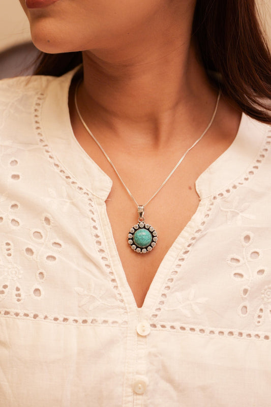 Aadhya Jadau Turquoise Necklace Set