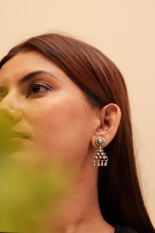 Anaya Flower Jali Ghughri Earring