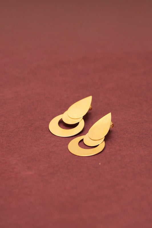 Anokhi Gold Dual-Layer Statement Earring