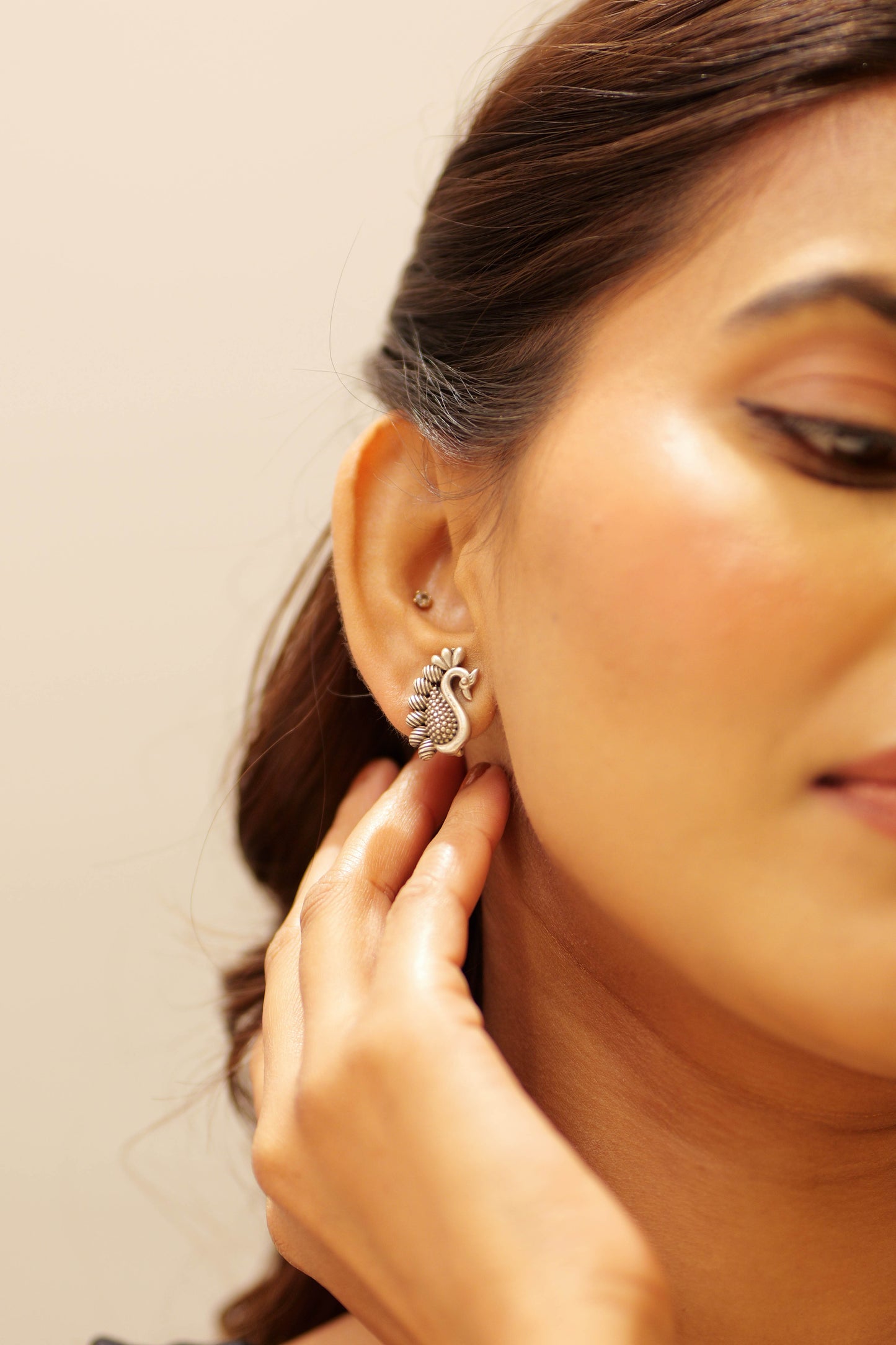 Anokhi Peacock Stud Earrings