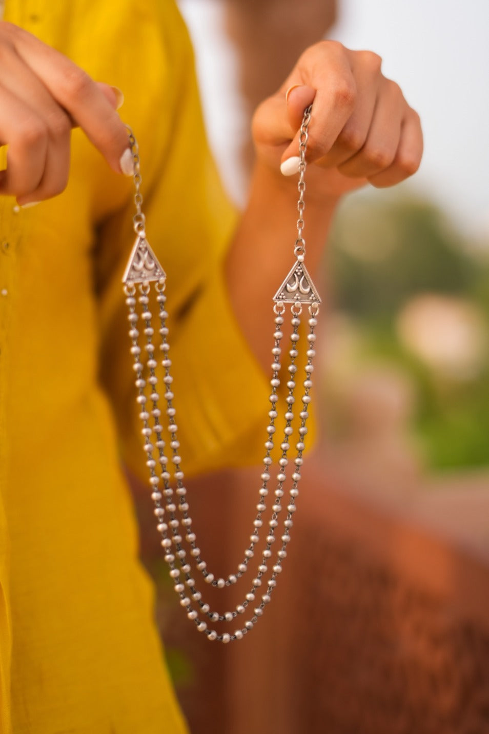 Virasat triple Layered Ball Chain Necklace