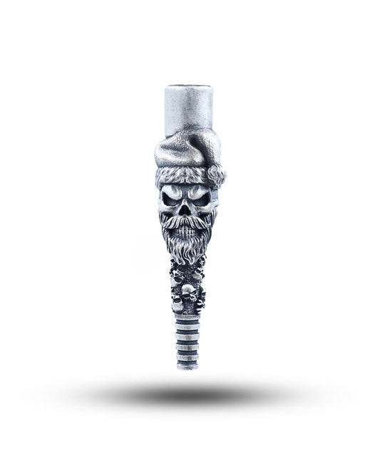 Santa Skull Silver Hookah Mouth Tip Pipe
