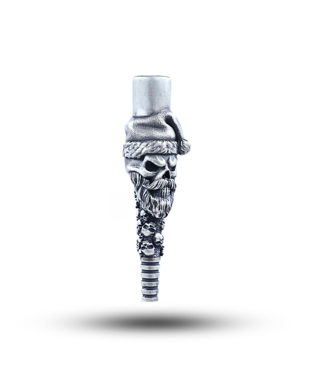 Santa Skull Silver Hookah Mouth Tip Pipe