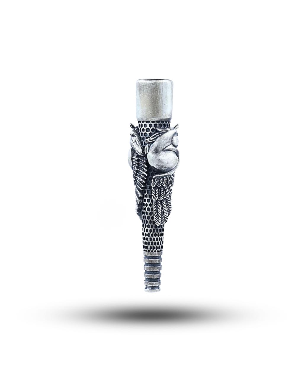 Gallant Horse Wings Silver Hookah Mouth Tip Pipe