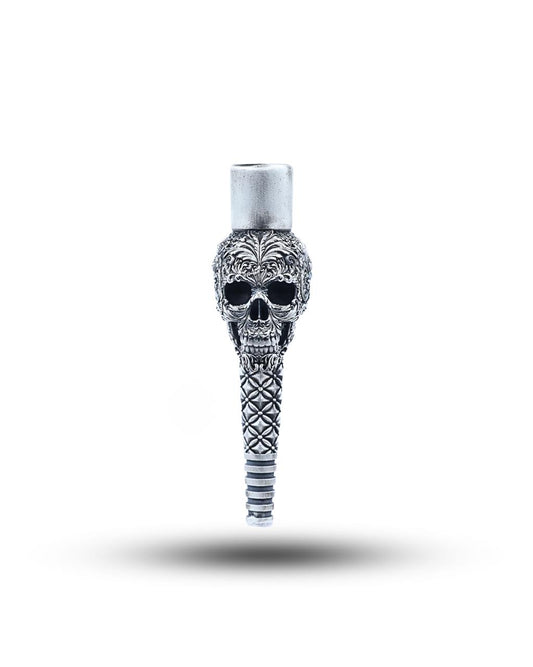 Skull Ornament Silver Hookah Mouth Tip Pipe