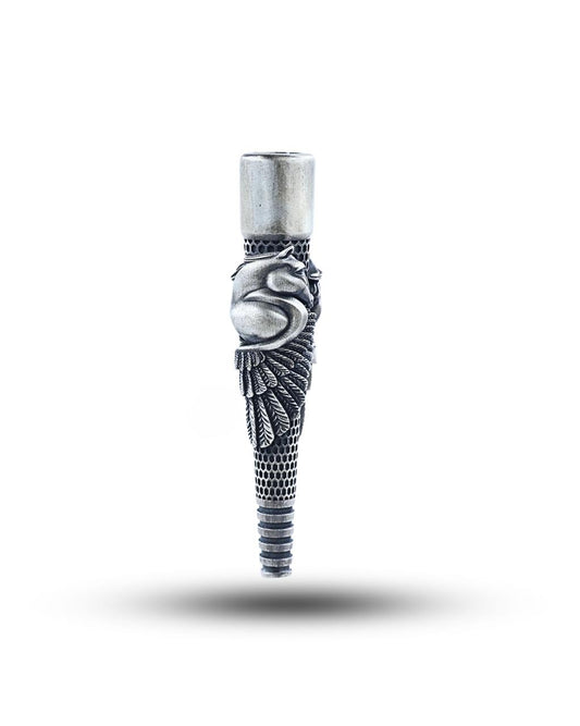 Gallant Horse Wings Silver Hookah Mouth Tip Pipe