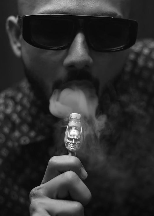 Midnight Bat Luxury Silver Hookah Mouth Tip Pipe