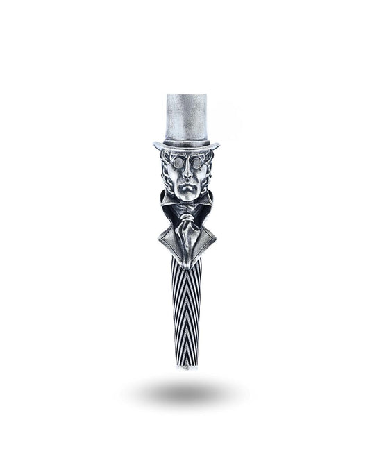 The Gentleman Hat Silver Hookah Mouth Tip Pipe