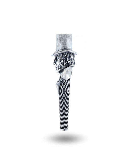 The Gentleman Hat Silver Hookah Mouth Tip Pipe