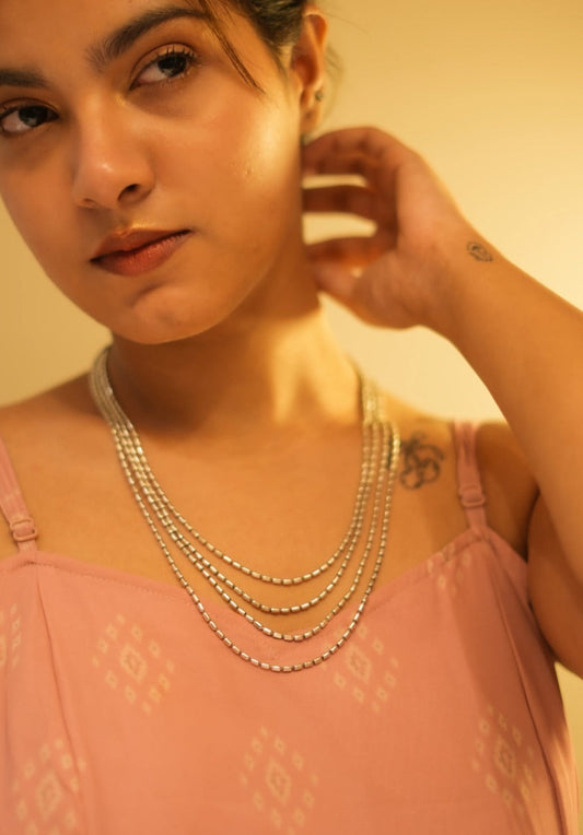 Mishi Fine Layered Floral Motif Necklace