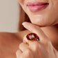 Mishi Ruby Kundan Square Ring