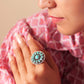 Anokhi Intricate Floral Turquoise Ring
