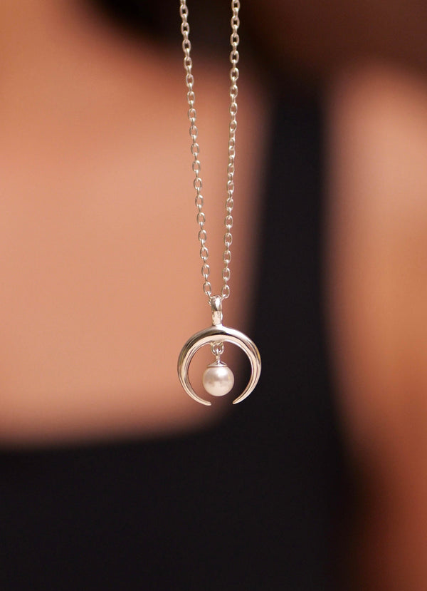 Aadhya Pearl Crescent Pendant