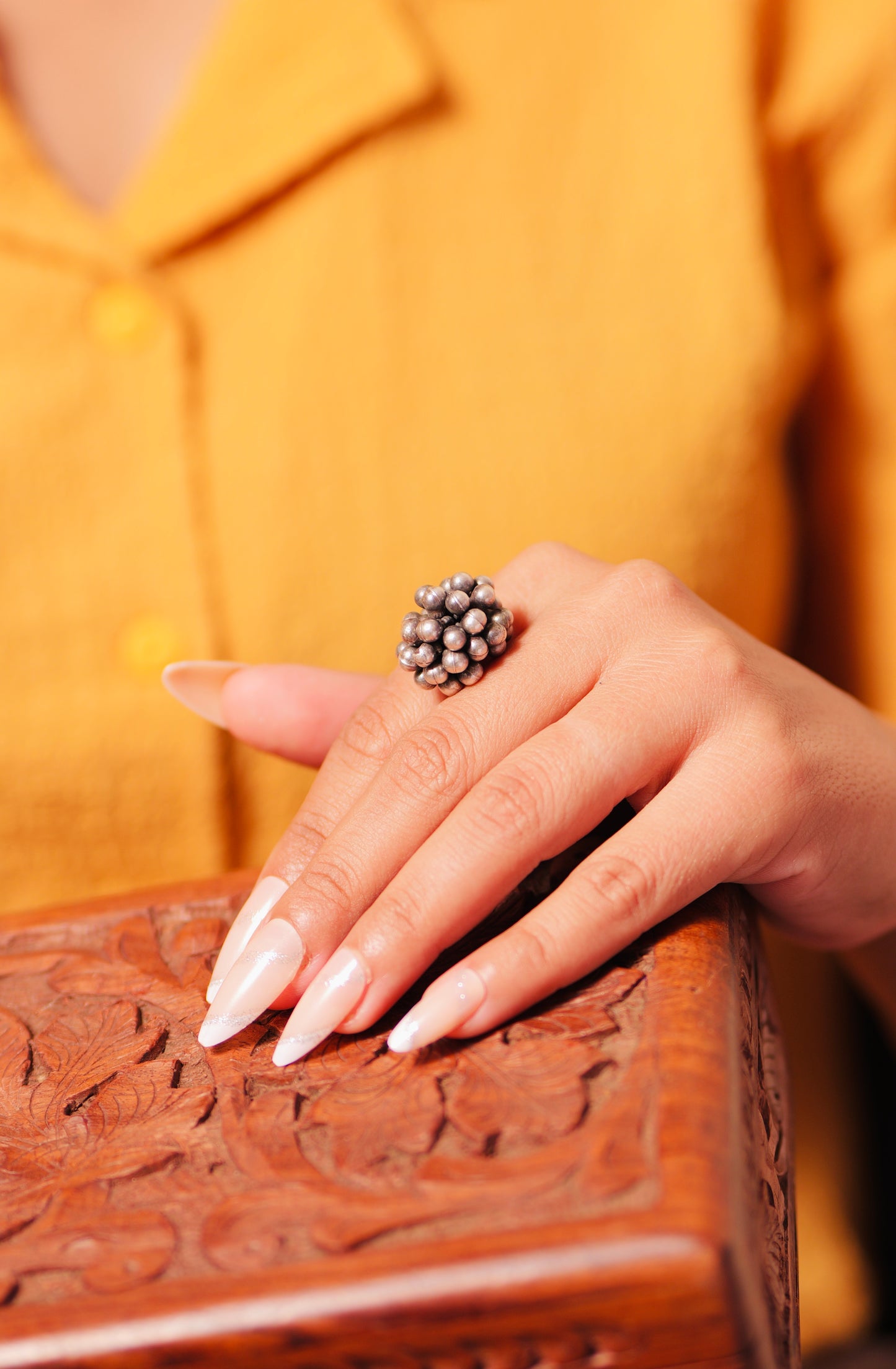 Anokhi Ghughri Oxidized Beaded Ring