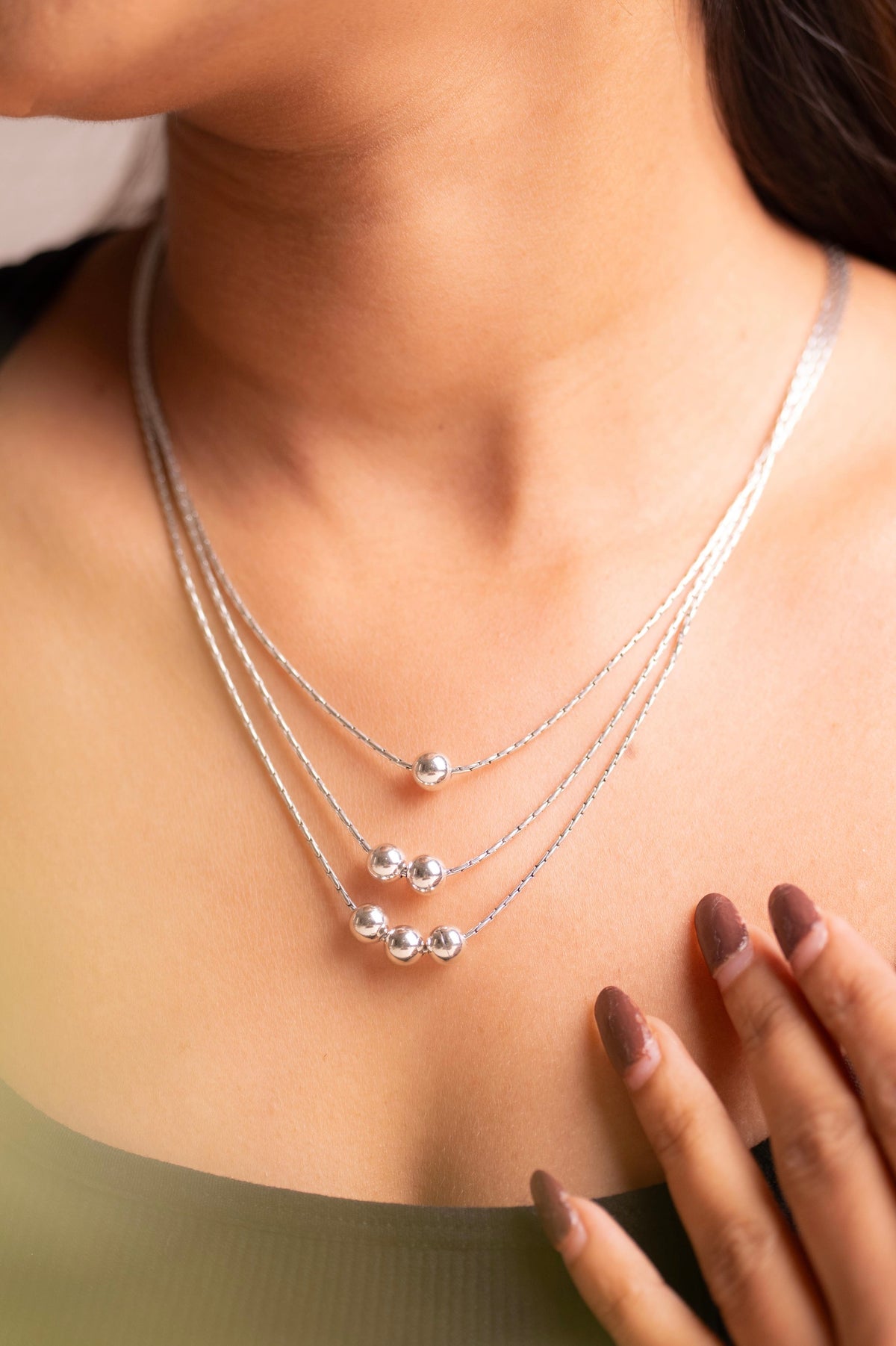 Anaya Triple Bead Layered Necklace