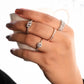 Silver Twin Baguette Sparkle Ring
