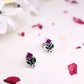 Aadhya Ruby Green Leaf Studs
