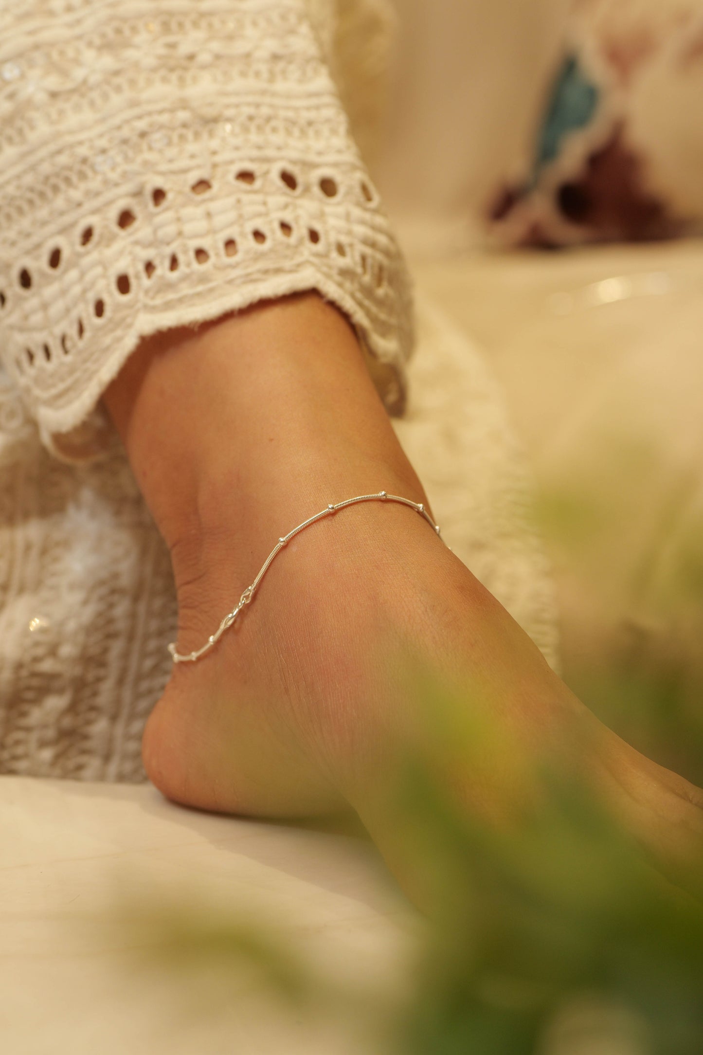 Aadhya Dainty Bead Snake Anklet