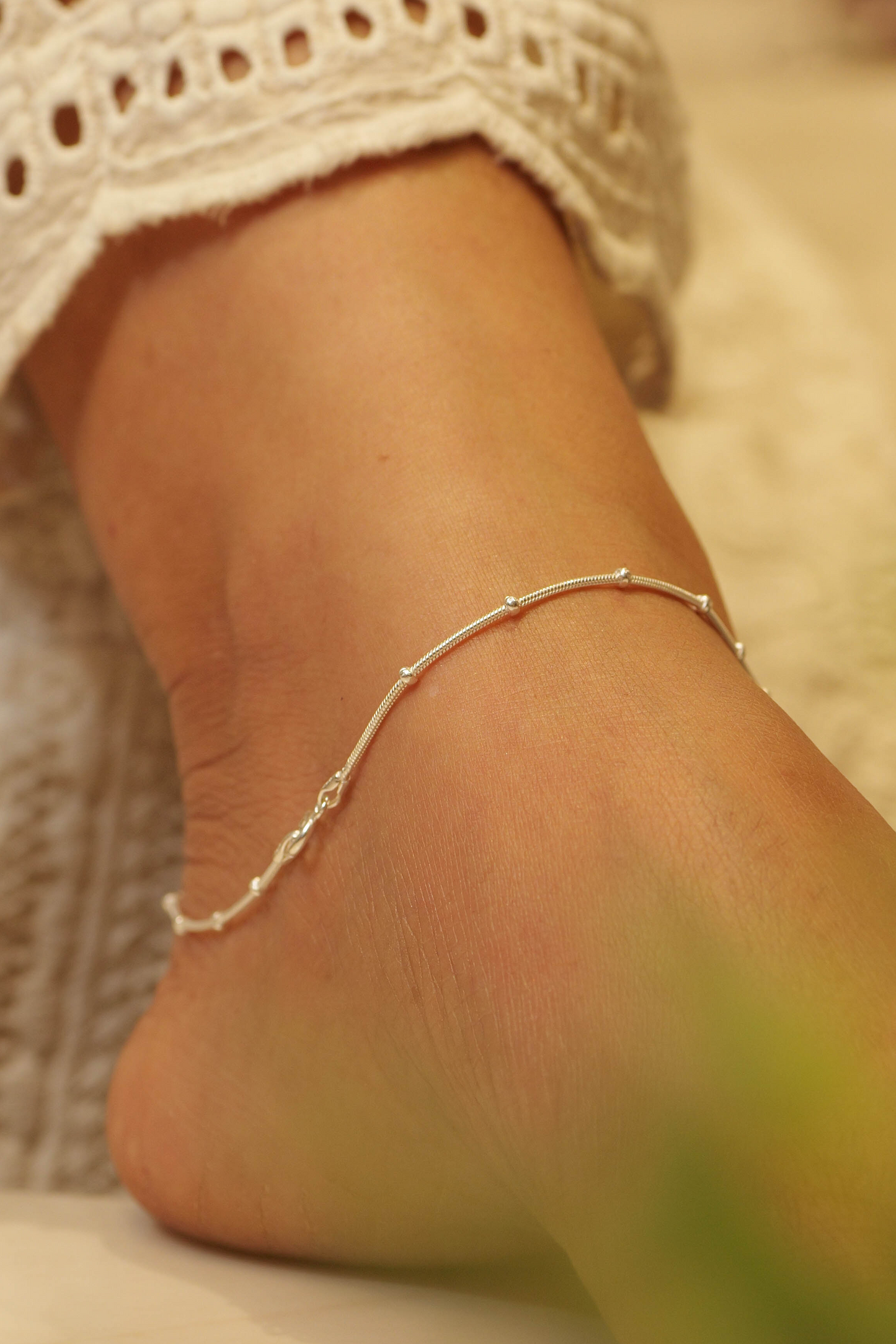 Aadhya Dainty Bead Snake Anklet