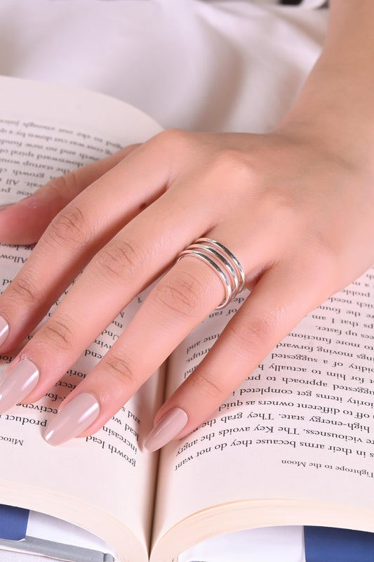 Geometric Trinity Band Ring